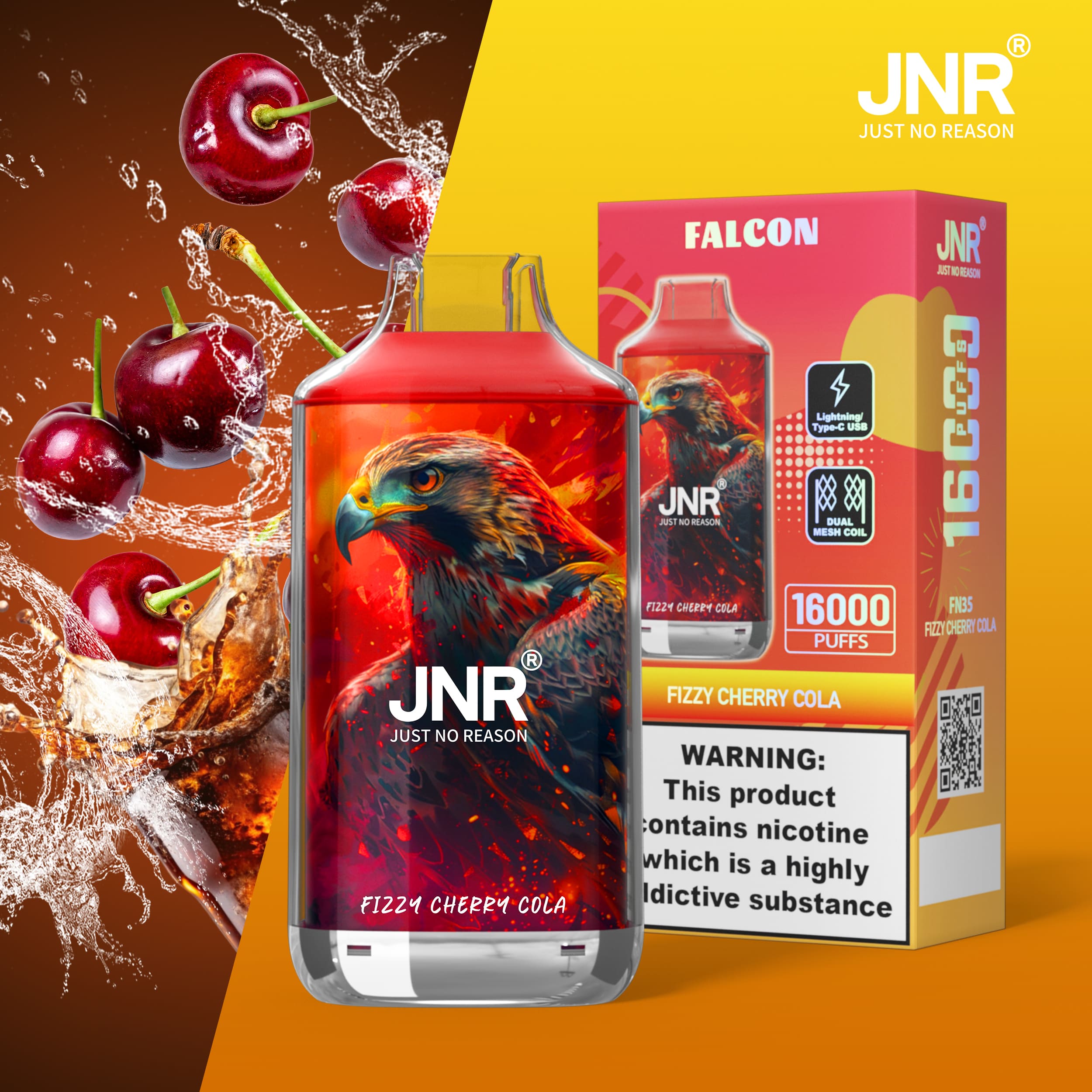 JNR Falcon 16000 Fizzy Cherry Cola