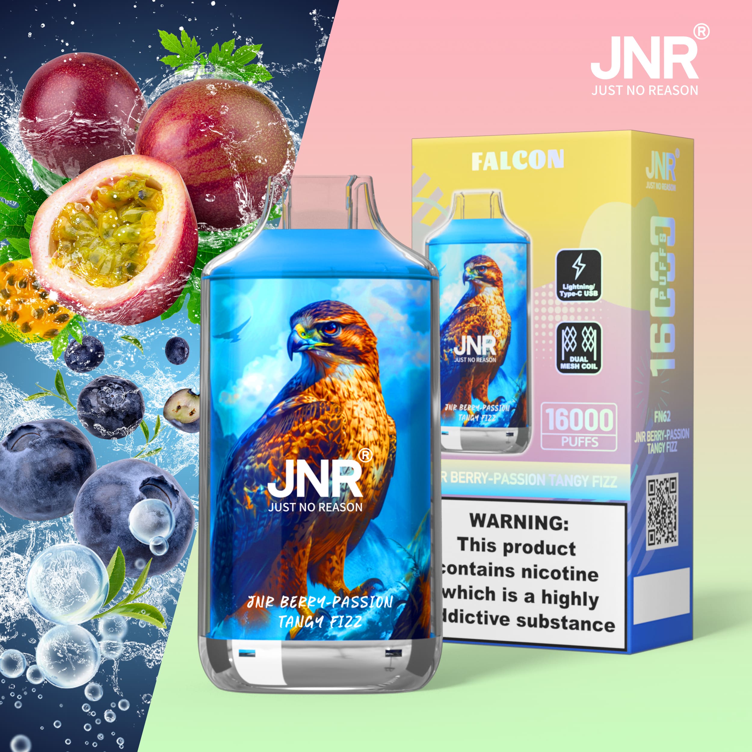 JNR Falcon 16000 Berry-Passion Tangy Fizz