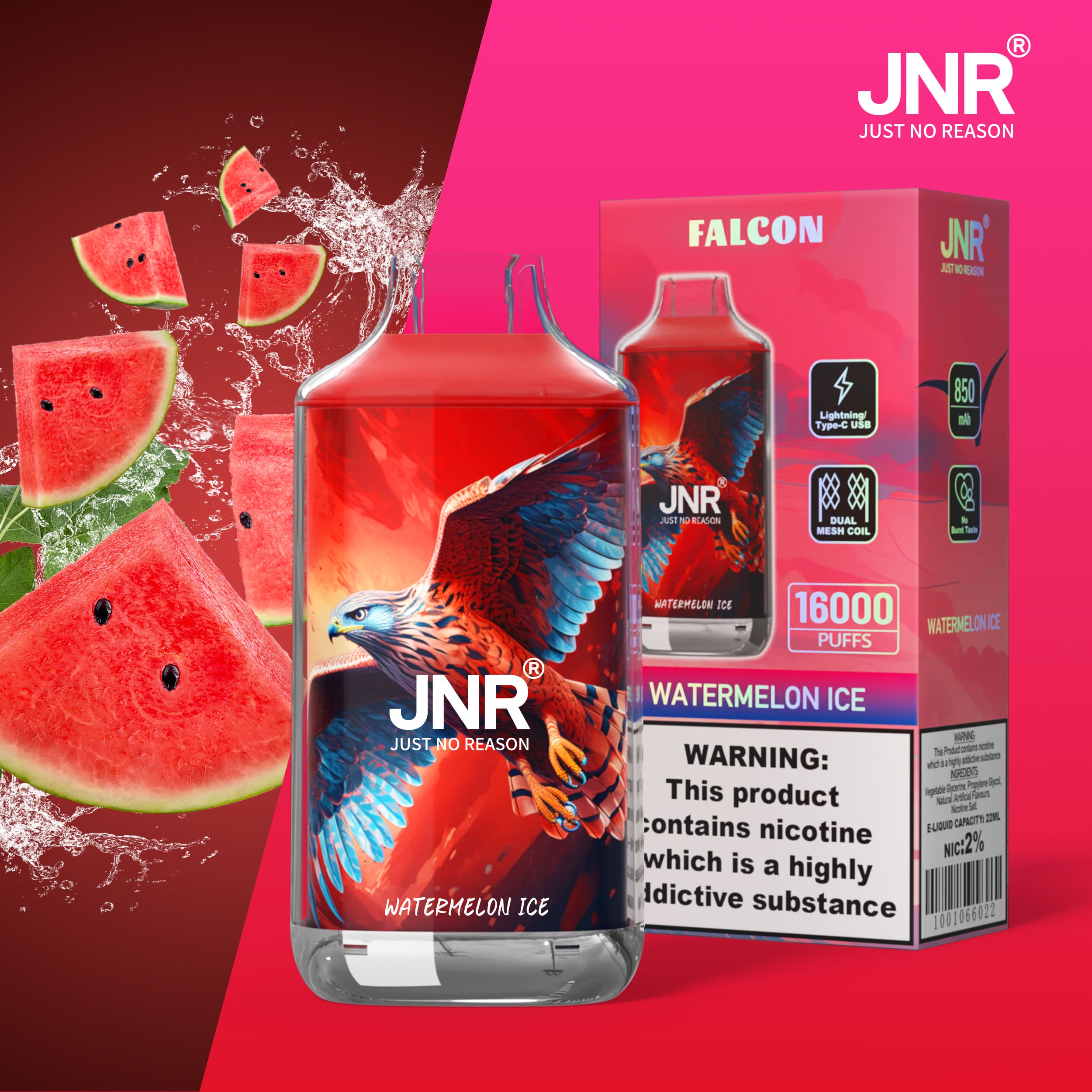 JNR Falcon 16000 Watermelon Ice